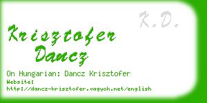 krisztofer dancz business card